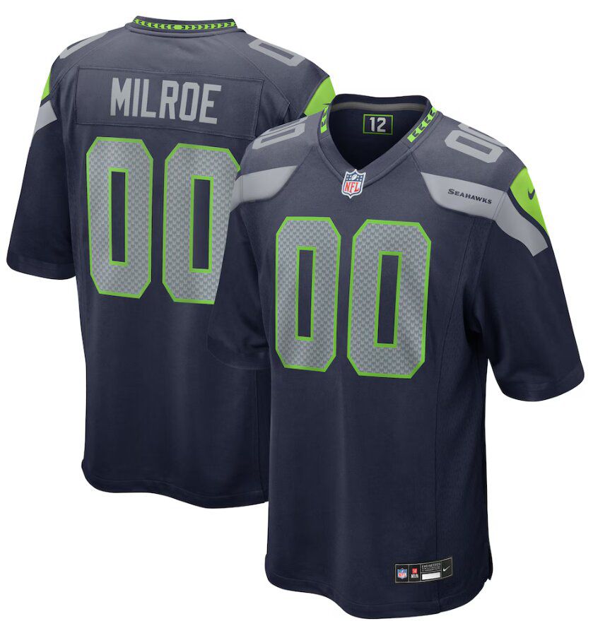 Men Seattle Seahawks #00 Jalen Milroe College Navy blue Nike 2025 NFL Draft Game Jersey->dallas cowboys->NFL Jersey